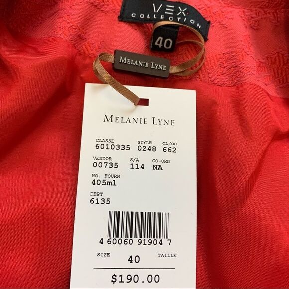 MELANIE Lyne NWT Coral red textured embroidered blazer assorted sizes - Picture 12 of 16